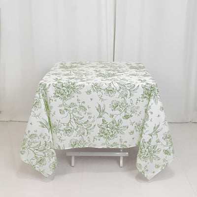 Dusty Sage Toile Square Tablecloth Dusty Sage Toile Square Tablecloth