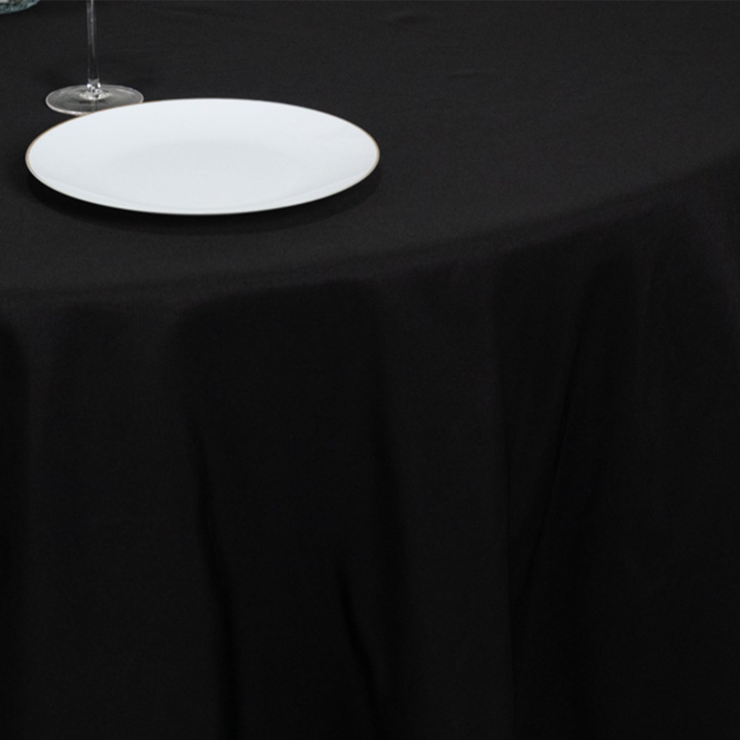 108" Fire Retardant Black Tablecloth Premium Polyester Round Table Cover