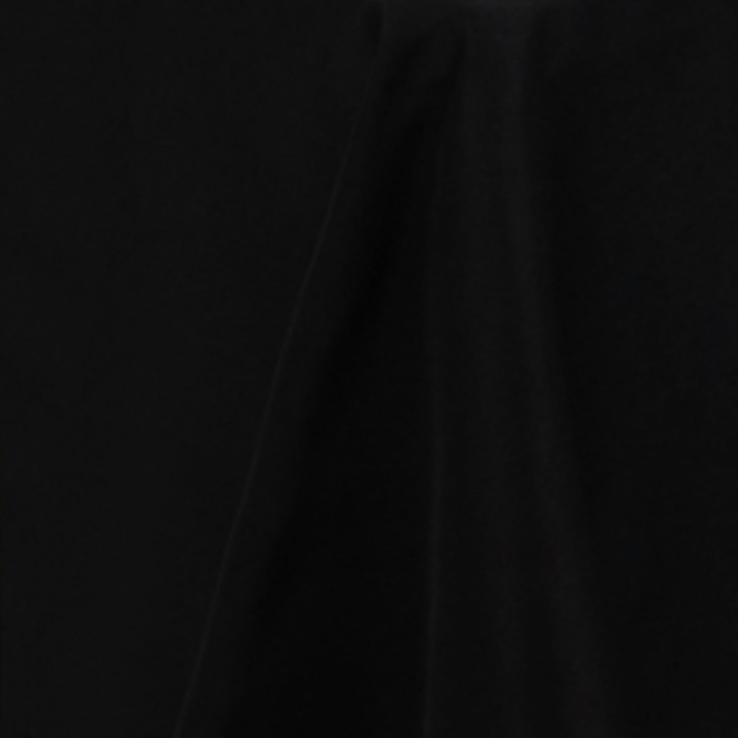 Black fire retardant seamless tablecloth for 5 foot table with floor-length drop. #whtbkgd