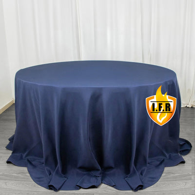 Premium Navy Blue Round Tablecloth Premium Navy Blue Round Tablecloth