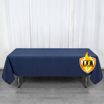 Premium Navy Blue Polyester Rectangular Tablecloth Premium Navy Blue Polyester Rectangular Tablecloth