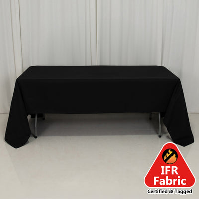 Premium Black Polyester Rectangular Tablecloth Premium Black Polyester Rectangular Tablecloth