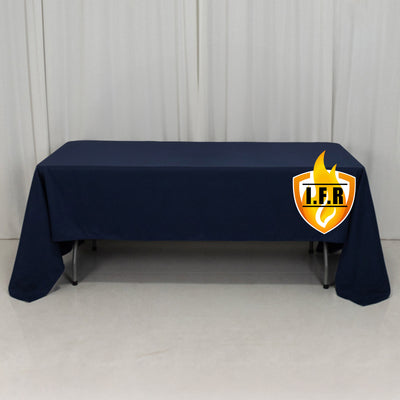 Premium Navy Blue Polyester Rectangular Tablecloth Premium Navy Blue Polyester Rectangular Tablecloth
