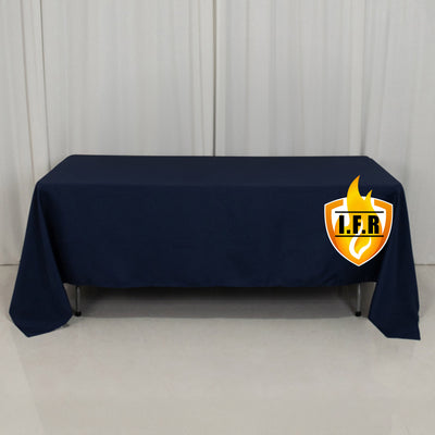 Premium Navy Blue Polyester Rectangular Tablecloth Premium Navy Blue Polyester Rectangular Tablecloth