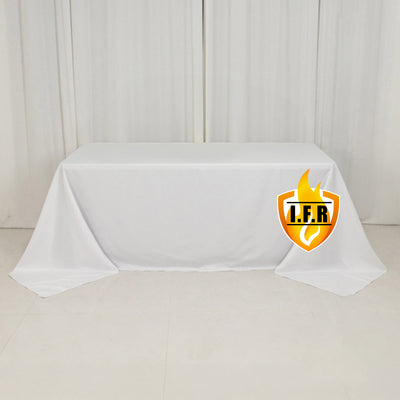 Premium White Polyester Rectangular Tablecloth Premium White Polyester Rectangular Tablecloth
