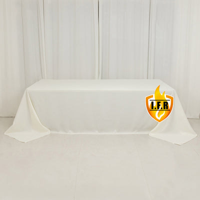 Premium Ivory Polyester Rectangular Tablecloth Premium Ivory Polyester Rectangular Tablecloth