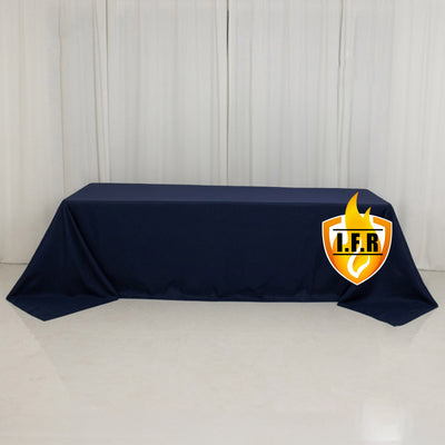 Premium Navy Blue Polyester Rectangular Tablecloth Premium Navy Blue Polyester Rectangular Tablecloth