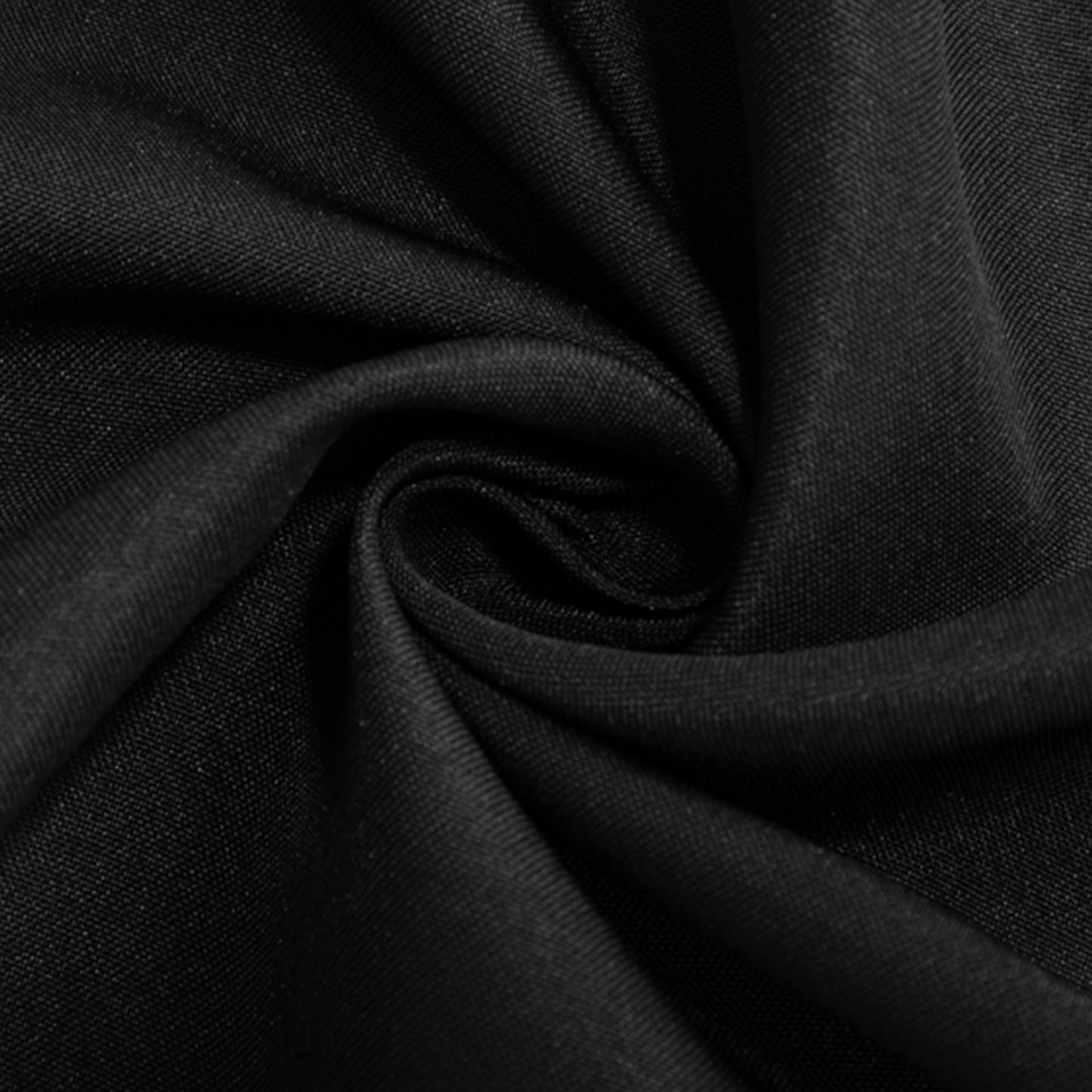 Black fire retardant polyester tablecloth fabric.