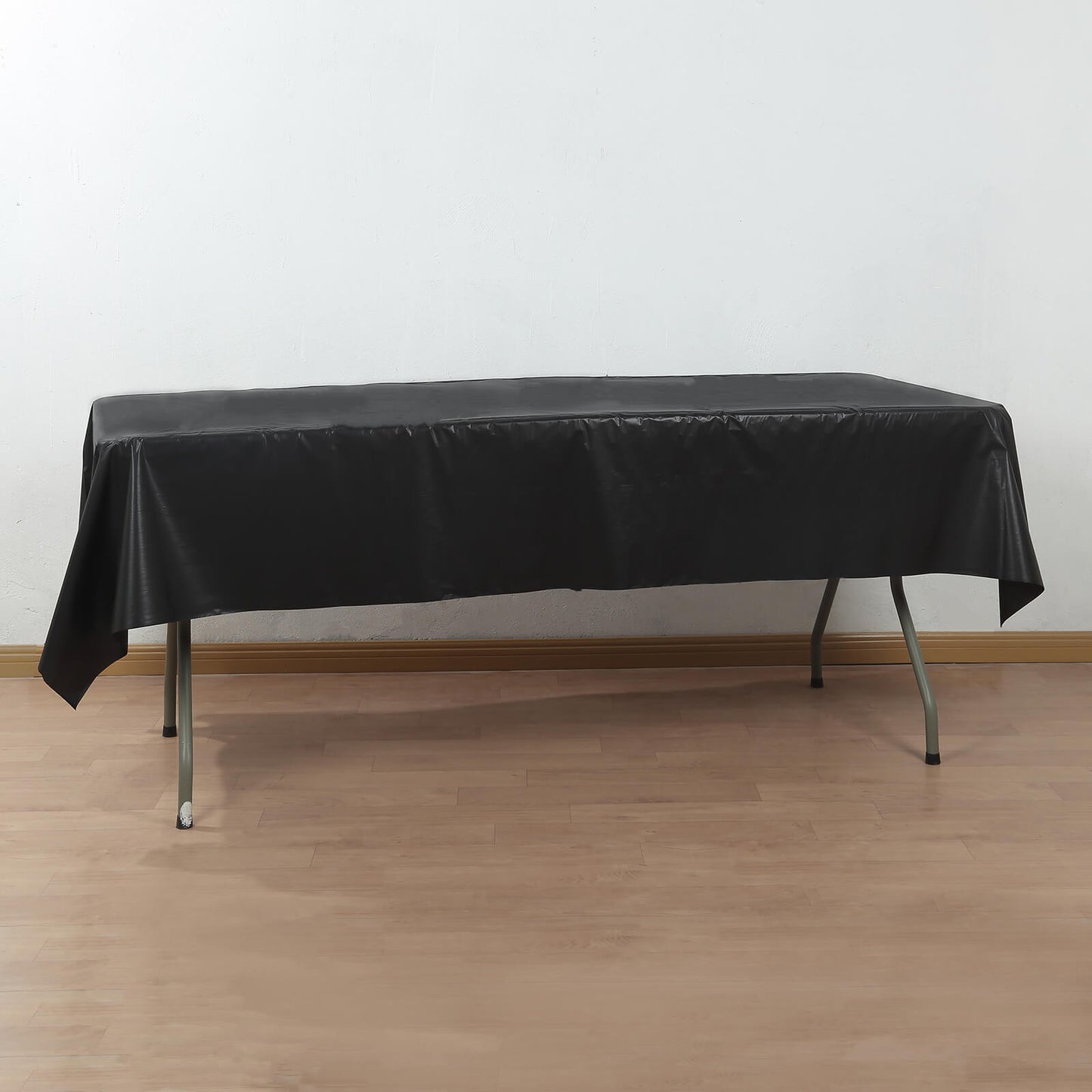 Black Plastic Tablecloth Roll in A Cut-to-Size Box with Slide Cutter, Cuts Up to 36 Rectangle 8 Feet Disposable Table Covers - 54"x300ft