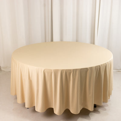 108" Beige Premium Scuba Fabric Table Cloth 108" Beige Premium Scuba Fabric Table Cloth
