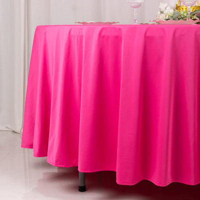 Fuchsia Scuba Round Tablecloth 108" Fuchsia Scuba Round Tablecloth 108"