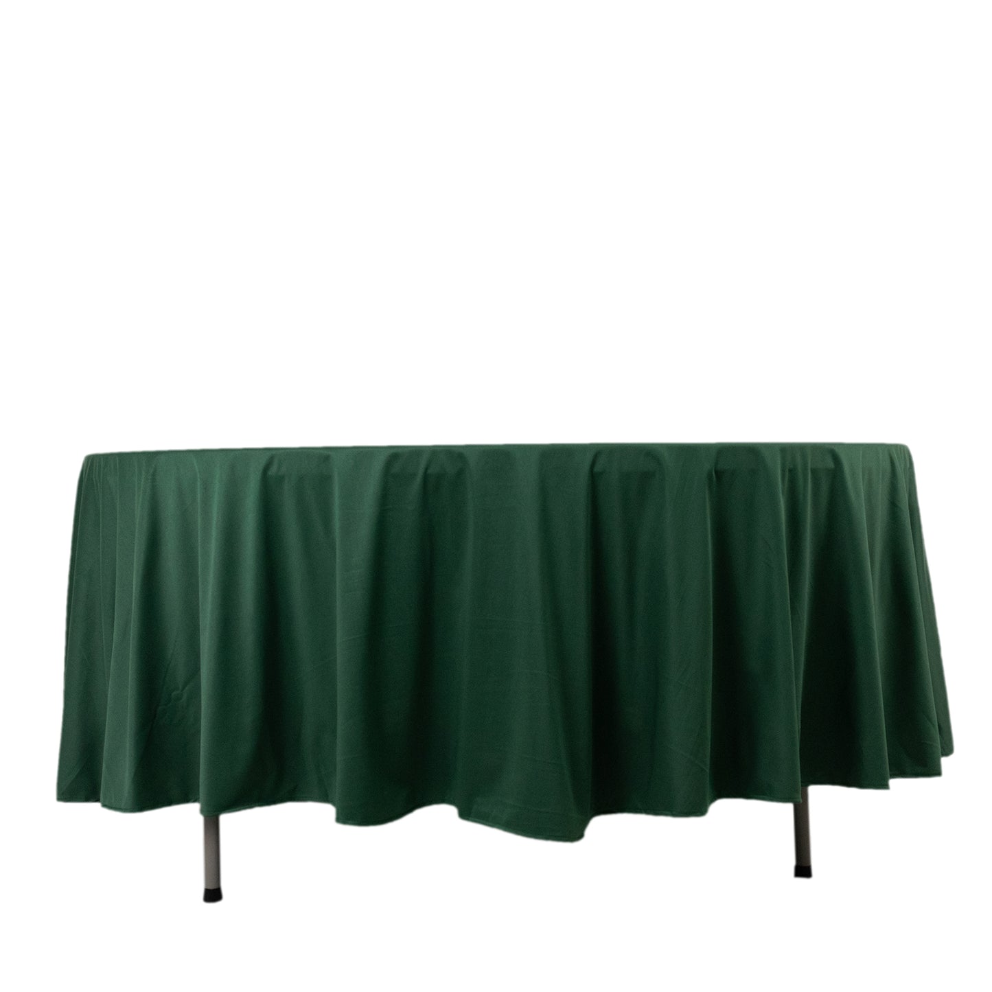108" Hunter Emerald Green Scuba Round Tablecloth, Wrinkle Free Polyester Tablecloth
