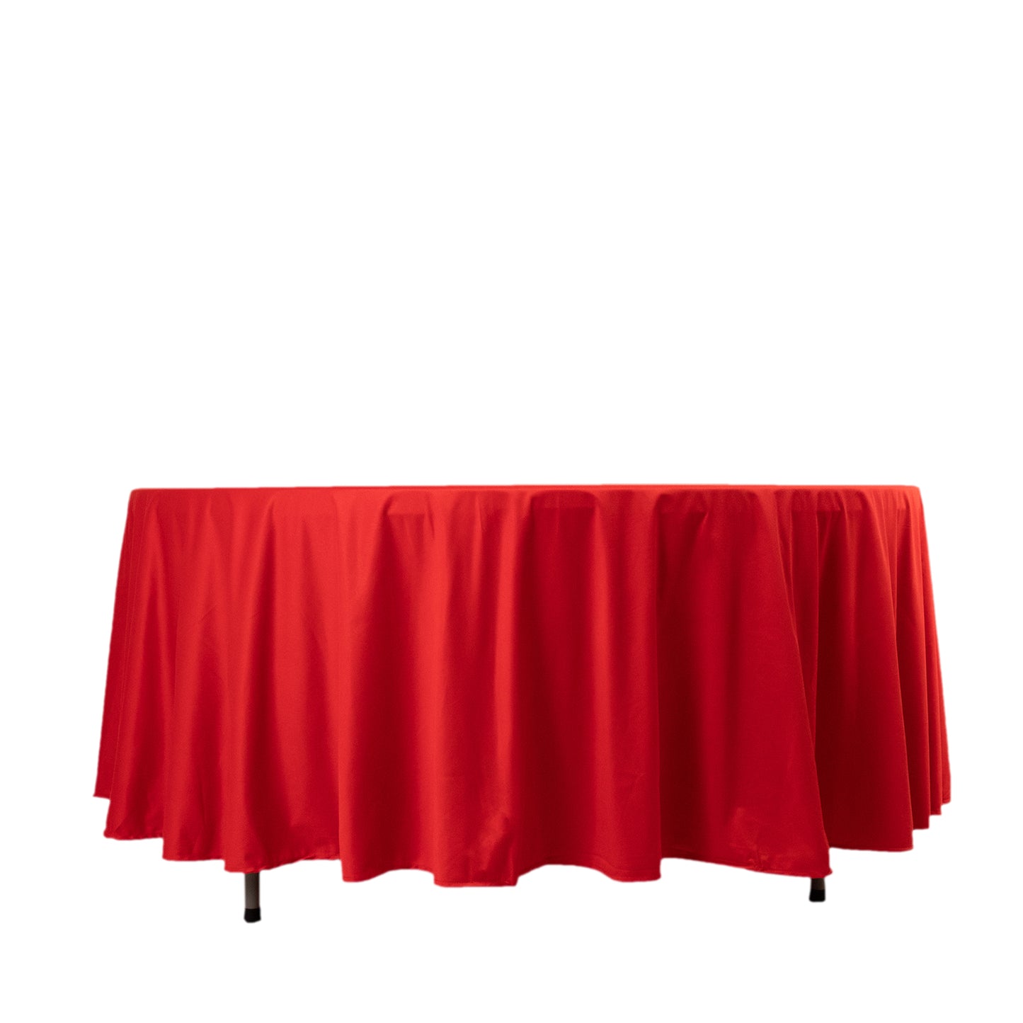 108" Red Scuba Round Tablecloth, Wrinkle Free Polyester Tablecloth