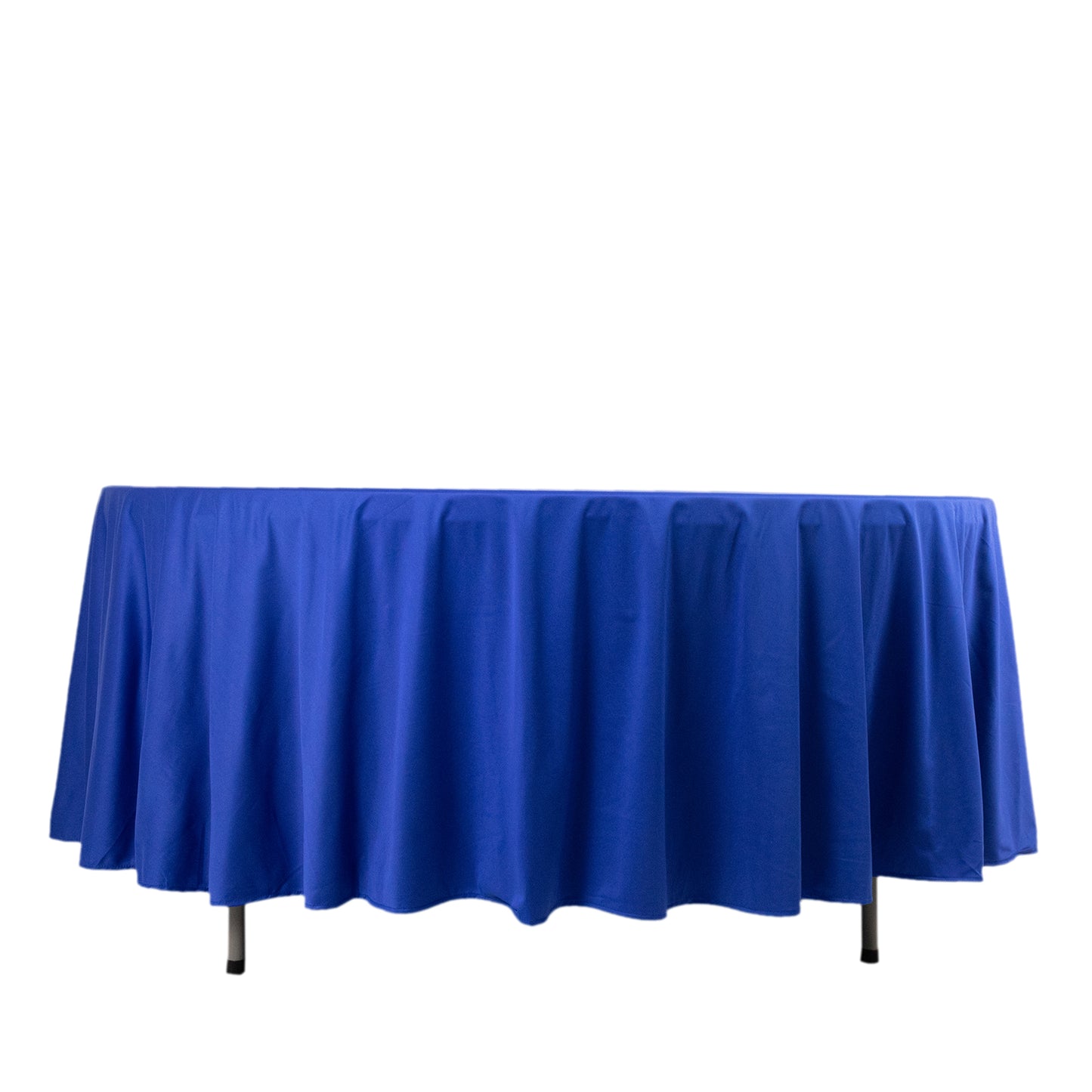 108" Royal Blue Scuba Round Tablecloth, Wrinkle Free Polyester Tablecloth