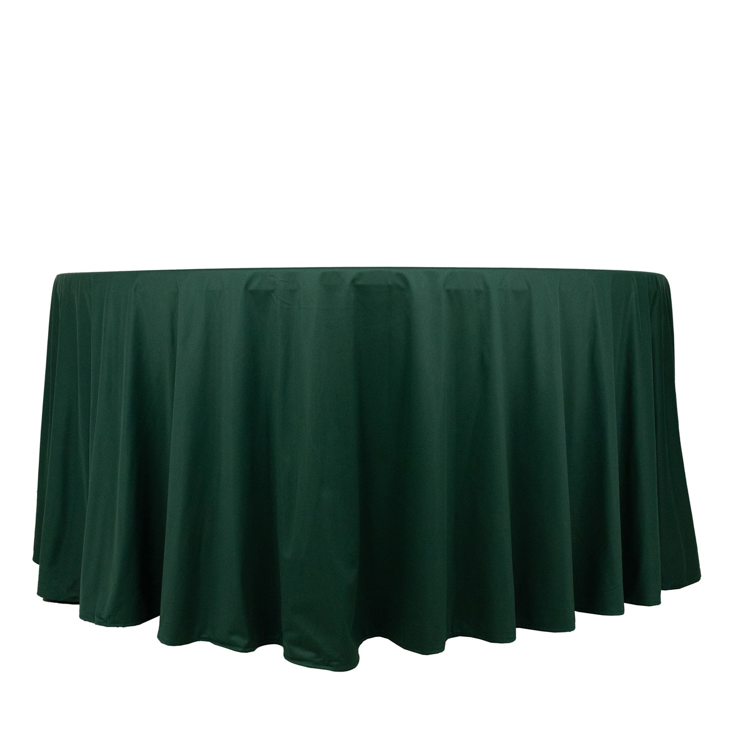 120" Hunter Emerald Green Scuba Wrinkle Free Round Tablecloth, Seamless Scuba Polyester Tablecloth