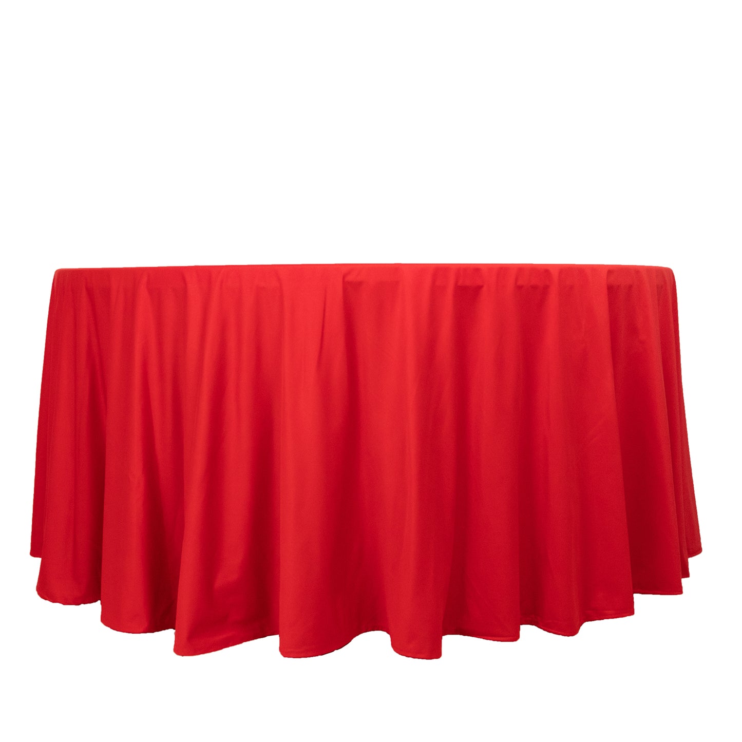 120" Red Scuba Wrinkle Free Round Tablecloth, Seamless Scuba Polyester Tablecloth