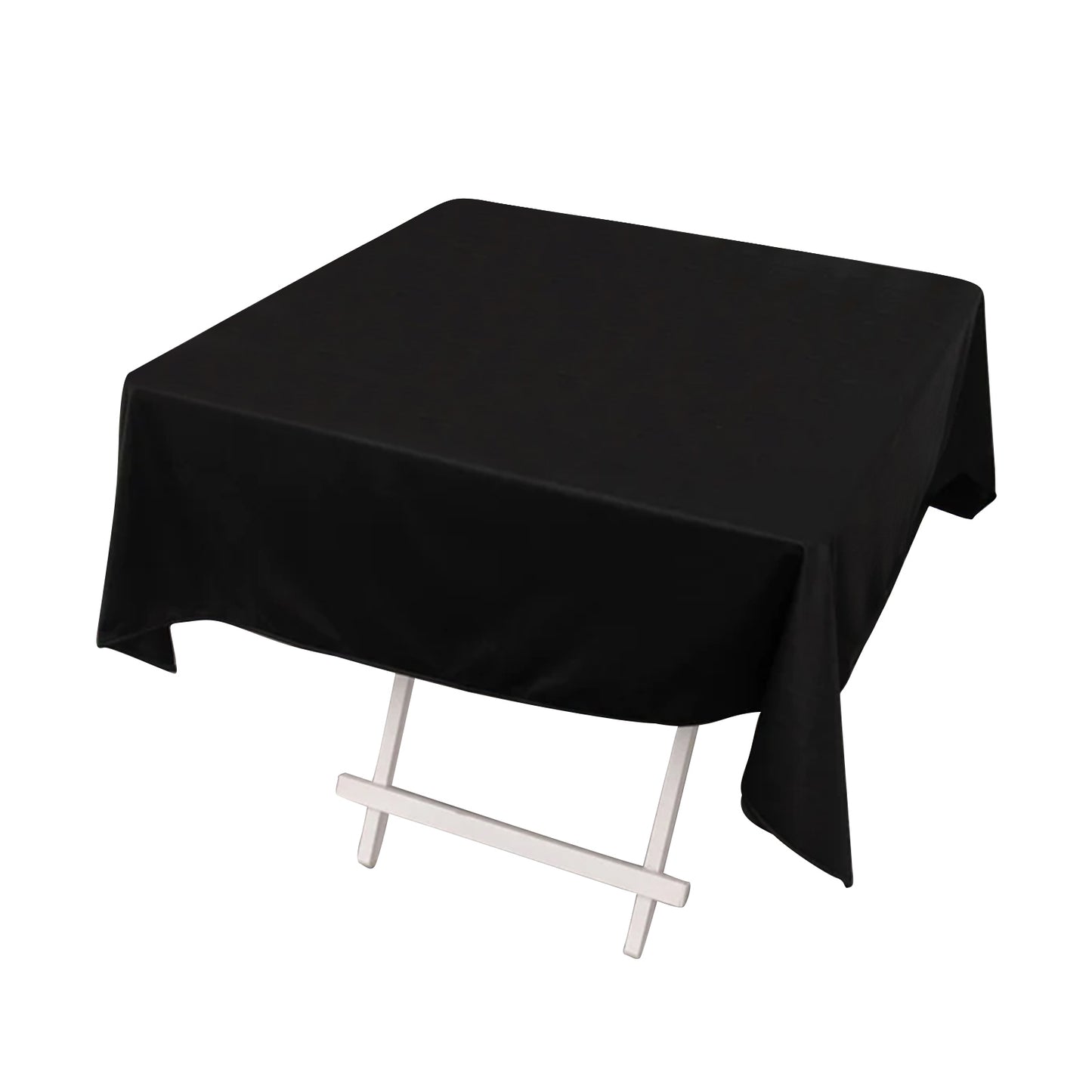 54" Black Scuba Wrinkle Free Square Tablecloth, Scuba Polyester Tablecloth