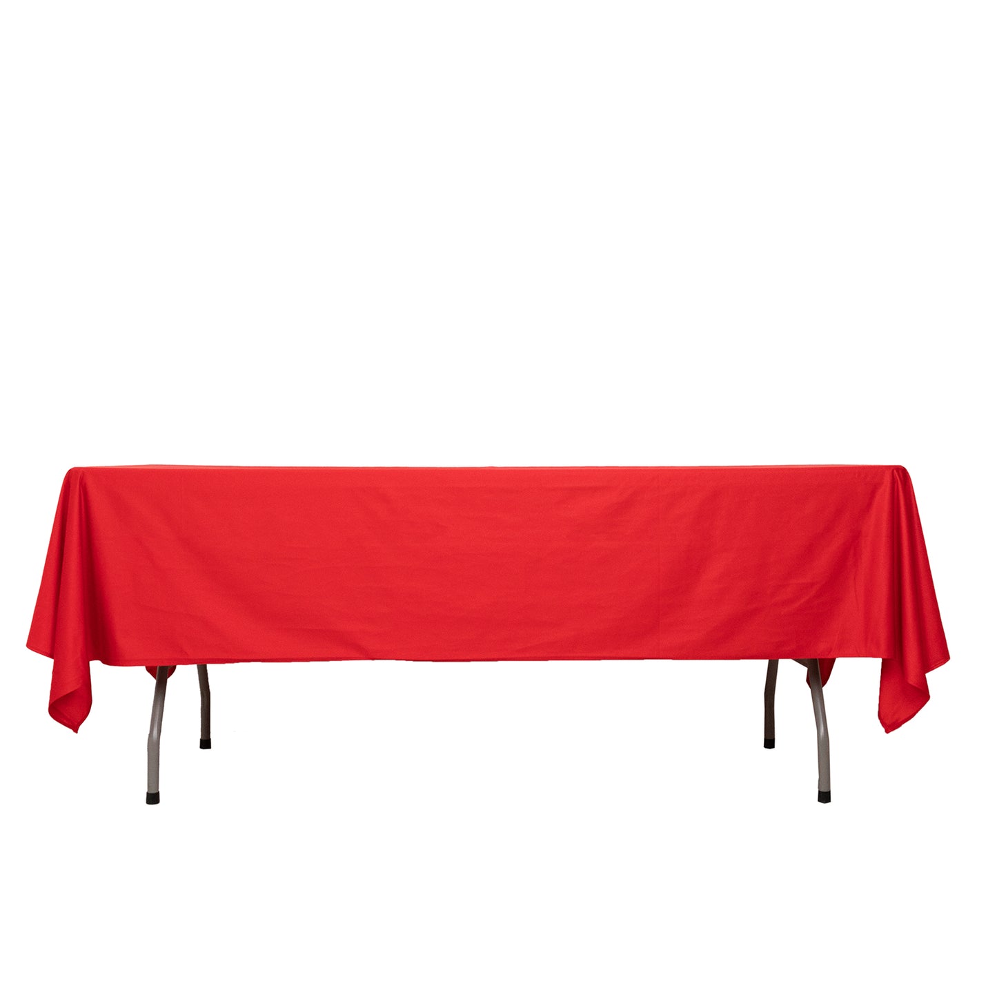 60"x102" red scuba wrinkle-free rectangular tablecloth.