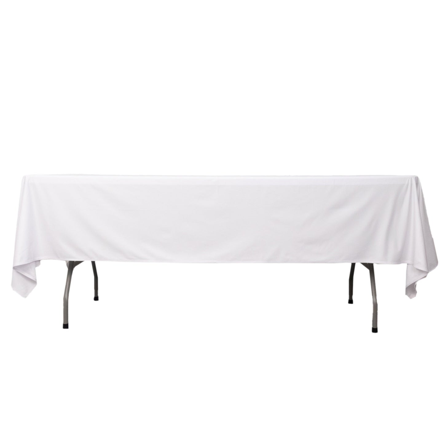 60"x102" White Scuba Wrinkle Free Rectangular Tablecloth, Scuba Polyester Tablecloth