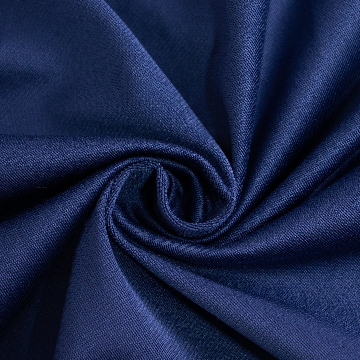 70" Navy Blue Scuba Wrinkle Free Round Tablecloth in smooth fabric.