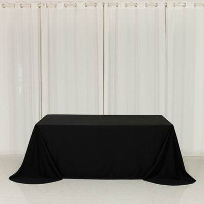 Black Scuba Rounded Corner Rectangular Tablecloth 90"x132" Black Scuba Rounded Corner Rectangular Tablecloth 90"x132"