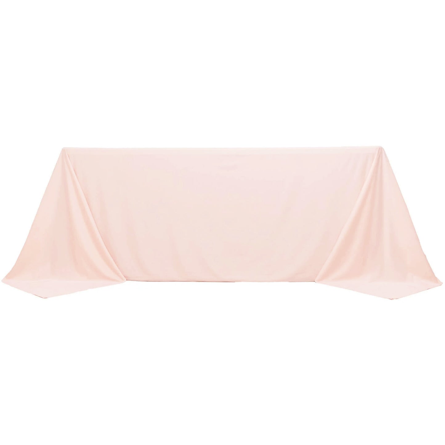 90"x132" Blush Scuba Wrinkle Free Rectangular Tablecloth, Seamless Scuba Polyester Tablecloth