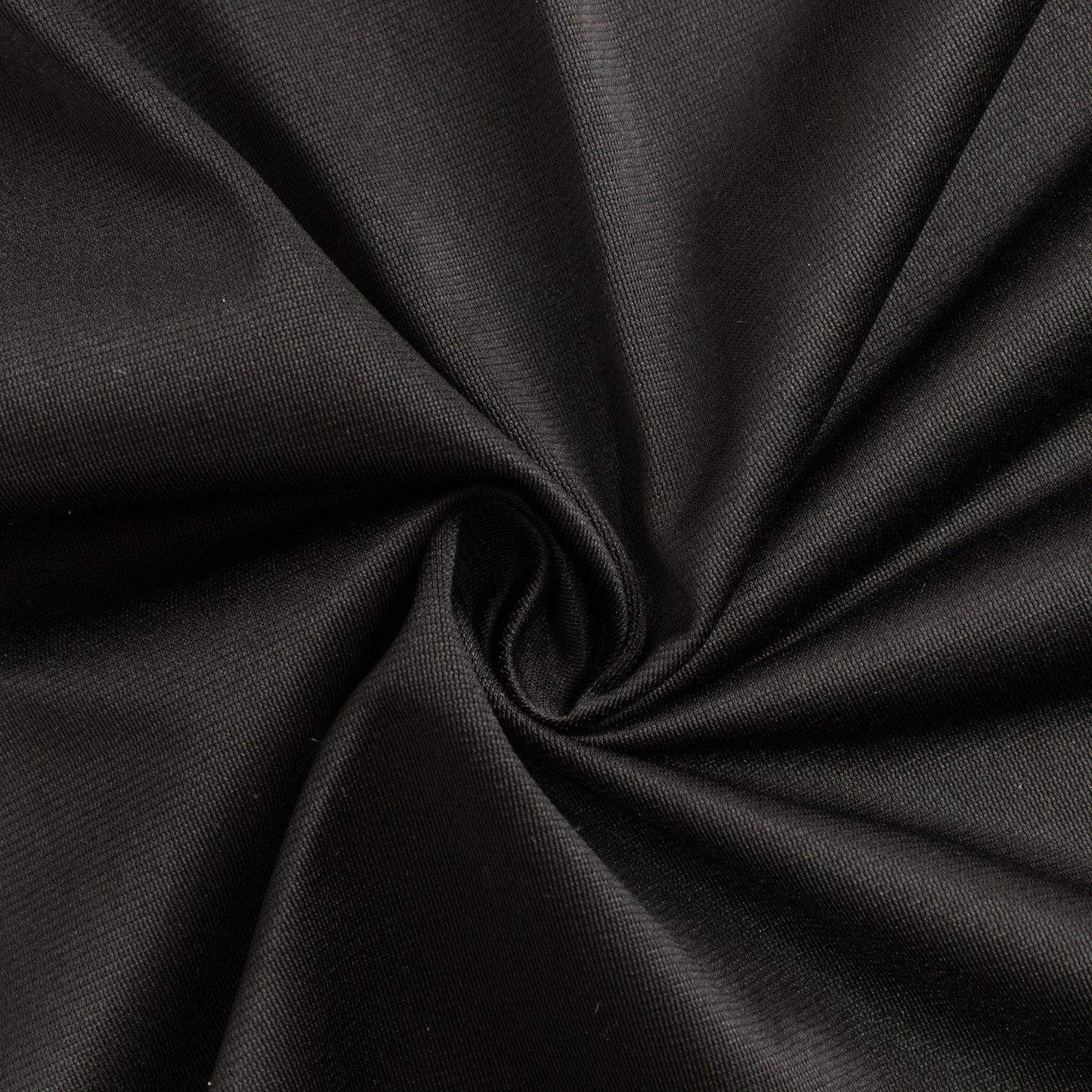 90" Black Scuba Wrinkle Free Round Tablecloth in black fabric.