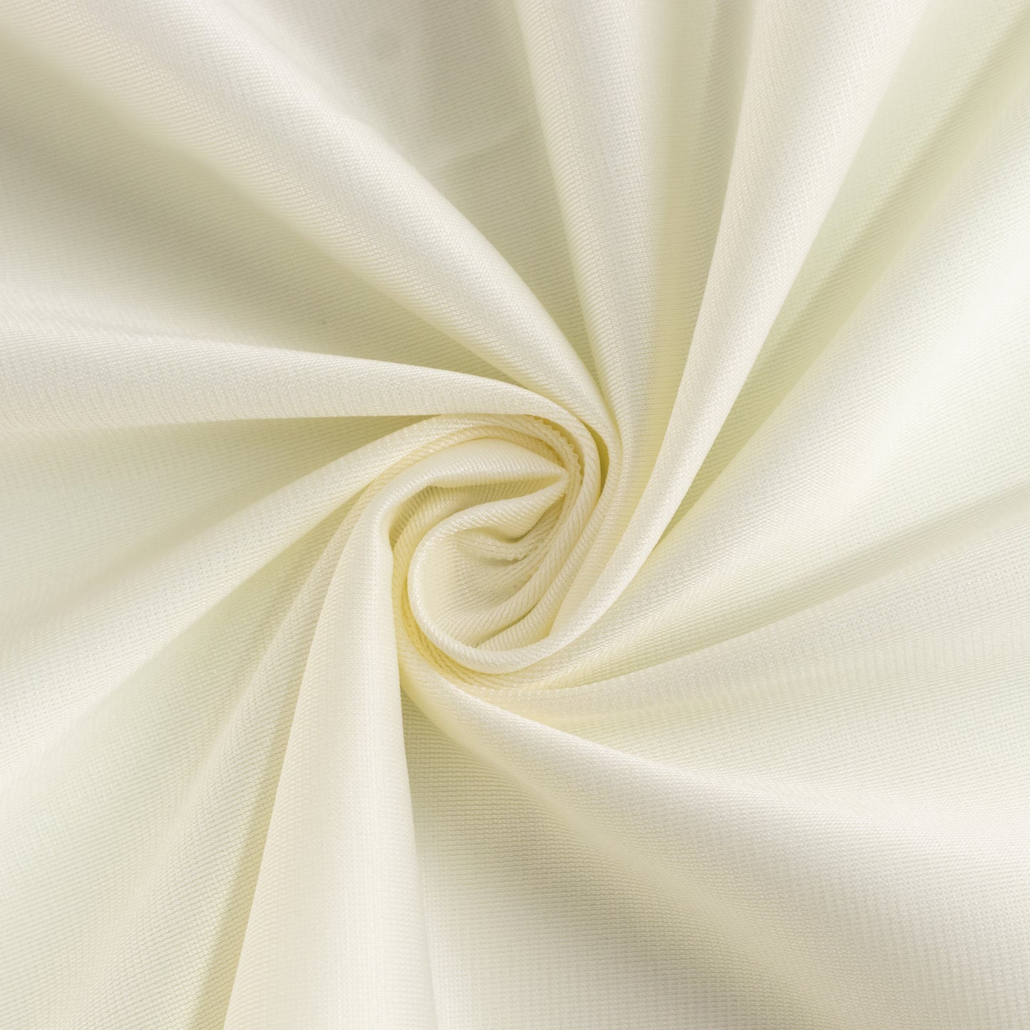 Ivory scuba wrinkle-free round tablecloth fabric close-up.
