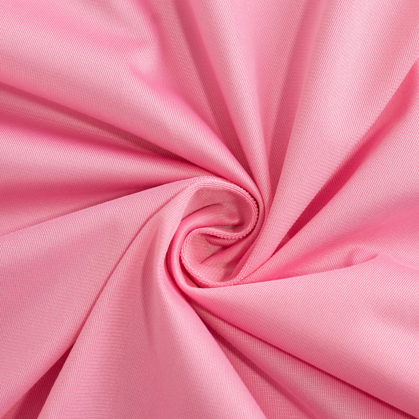 90" Pink Scuba Wrinkle Free Round Tablecloth in vibrant pink fabric.