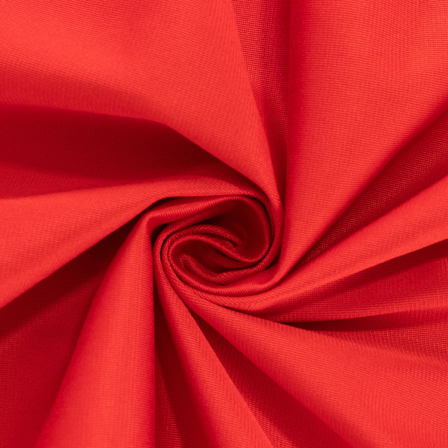 90" Red Scuba Wrinkle Free Round Tablecloth in vibrant red fabric.