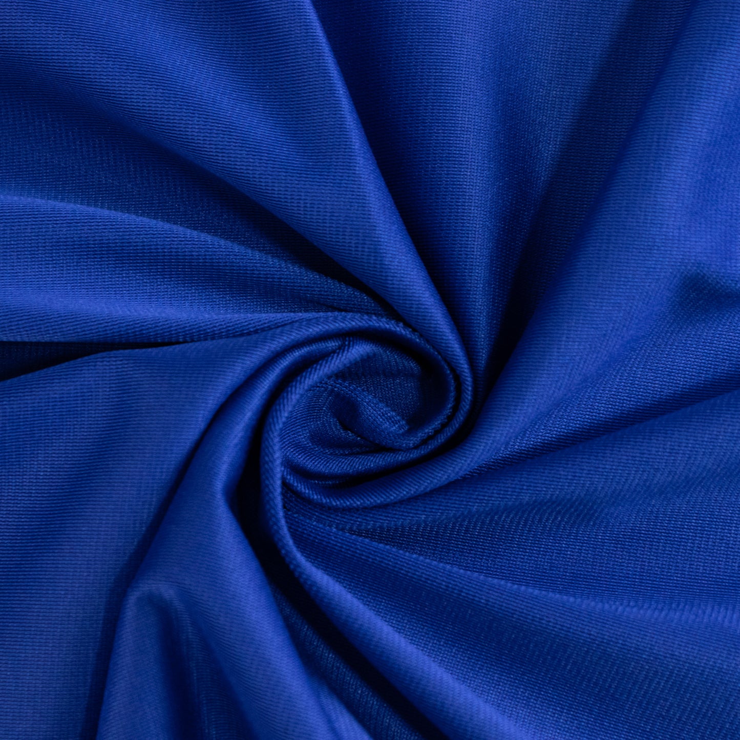 90" Royal Blue Scuba Polyester Tablecloth, wrinkle-free fabric.