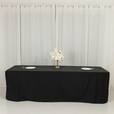 Black Scuba Rectangular Tablecloth – Wrinkle-Free Black Scuba Rectangular Tablecloth – Wrinkle-Free
