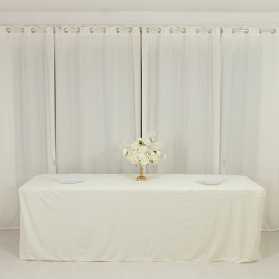 Ivory Scuba Rectangular Tablecloth – Wrinkle-Free Ivory Scuba Rectangular Tablecloth – Wrinkle-Free