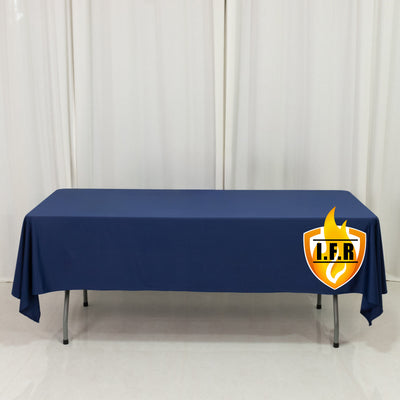 Navy Blue Fire Retardant Scuba Polyester Tablecloth 60"x102" Rectangular Navy Blue Fire Retardant Scuba Polyester Tablecloth 60"x102" Rectangular