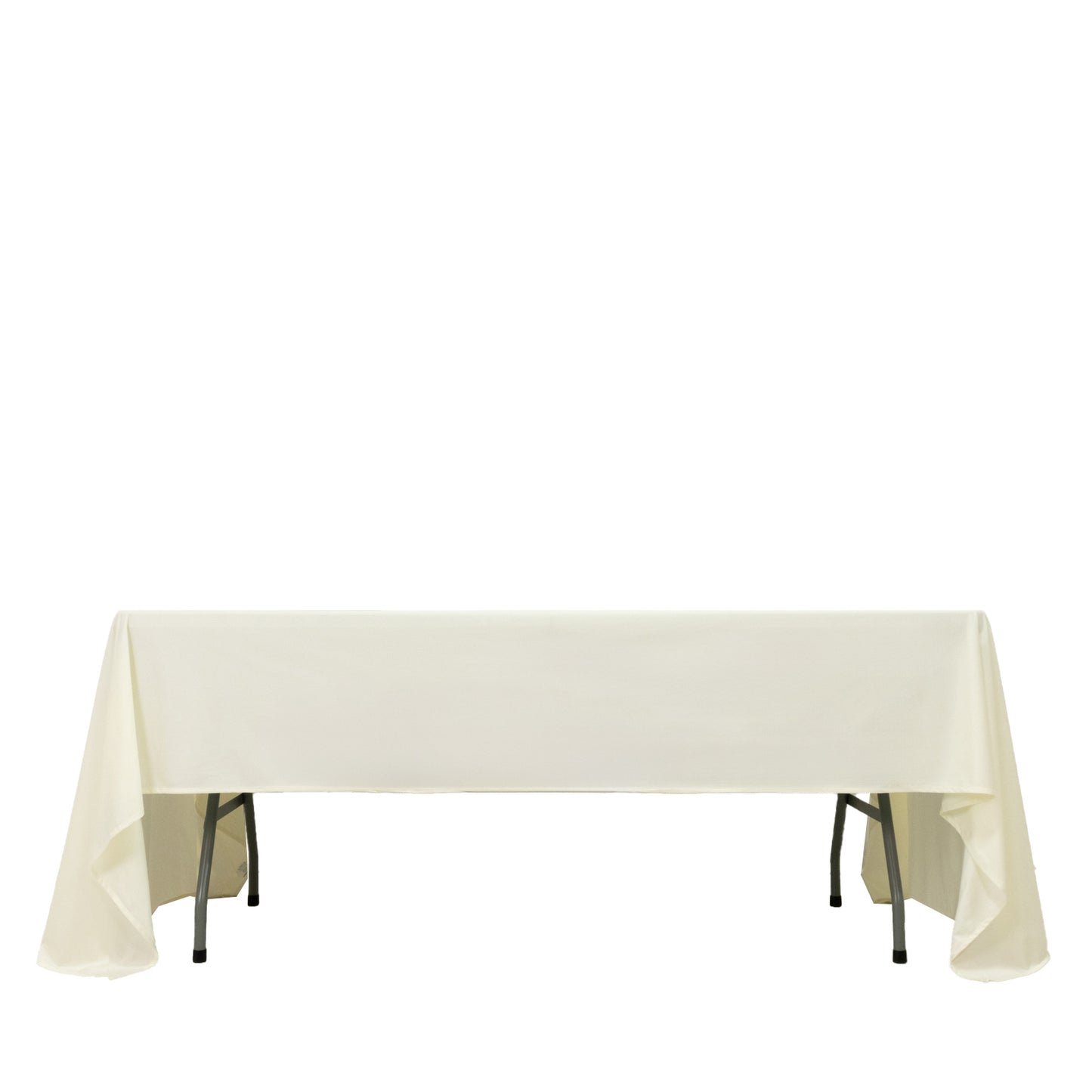 Fire Retardant Scuba Tablecloth – 60"x126" Rectangle Ivory, Wrinkle Free, Stain Resistant Polyester Cover
