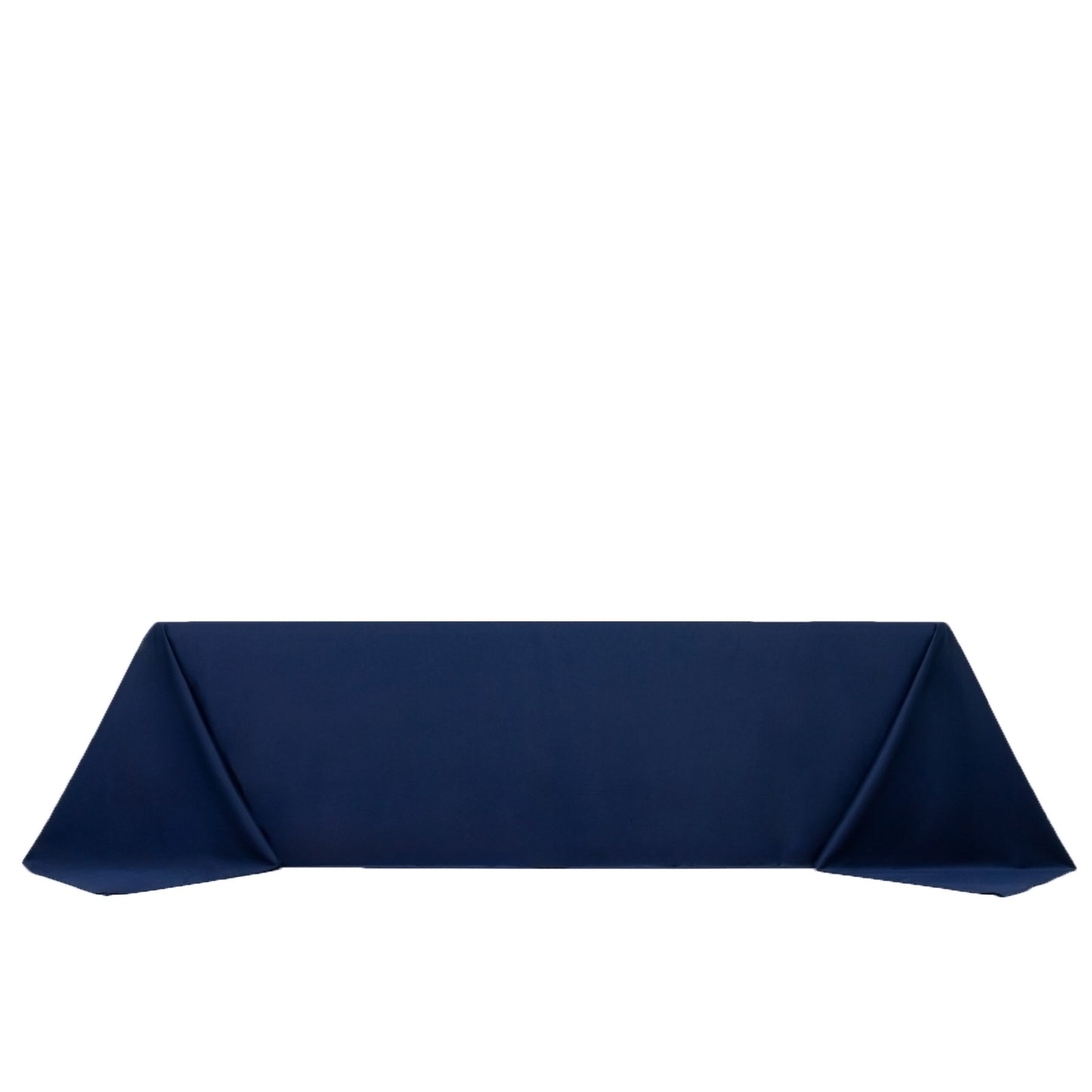 Fire Retardant Scuba Tablecloth – 90"x156" Rectangle Navy Blue, Wrinkle Free, Stain Resistant, Seamless Polyester Cover