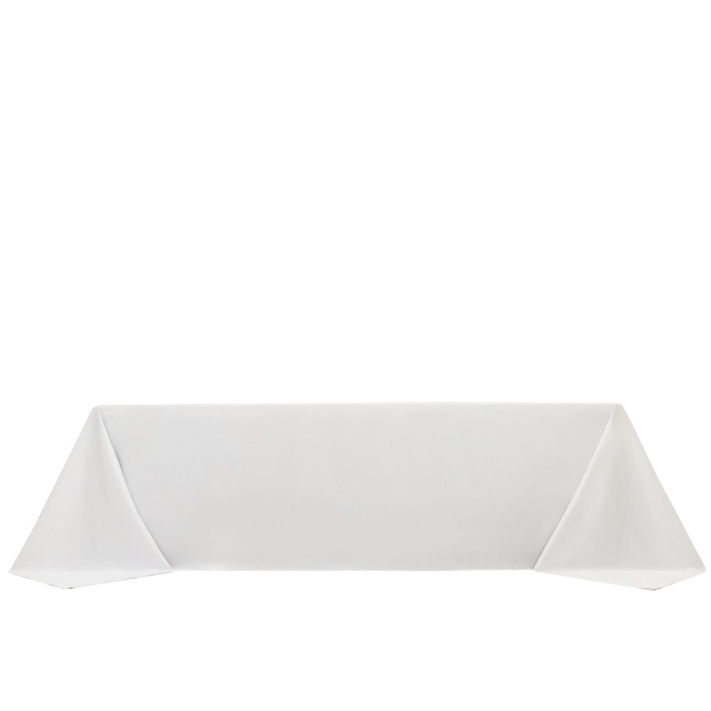 Fire Retardant Scuba Tablecloth – 90"x156" Rectangle White, Wrinkle Free, Stain Resistant, Seamless Polyester Cover