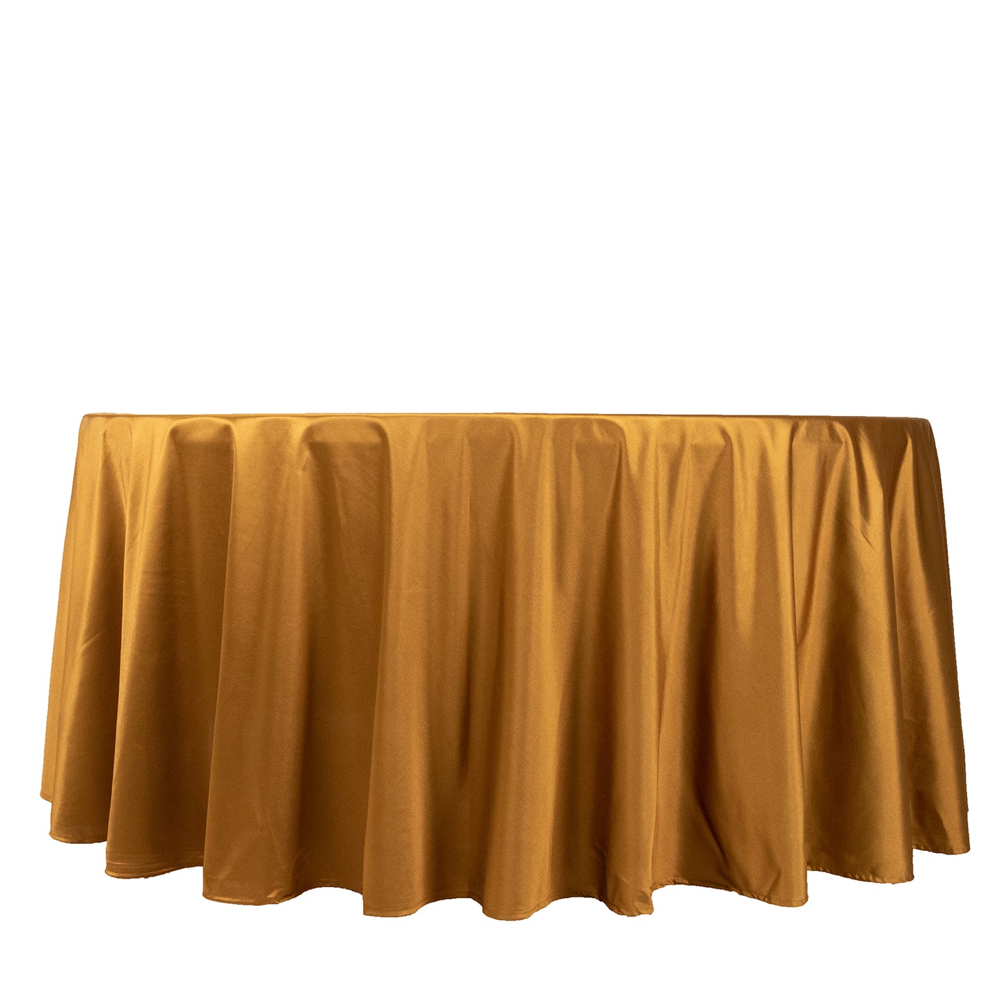 120" Shimmer Gold Scuba Round Tablecloth,Wrinkle Free Seamless Polyester Tablecloth