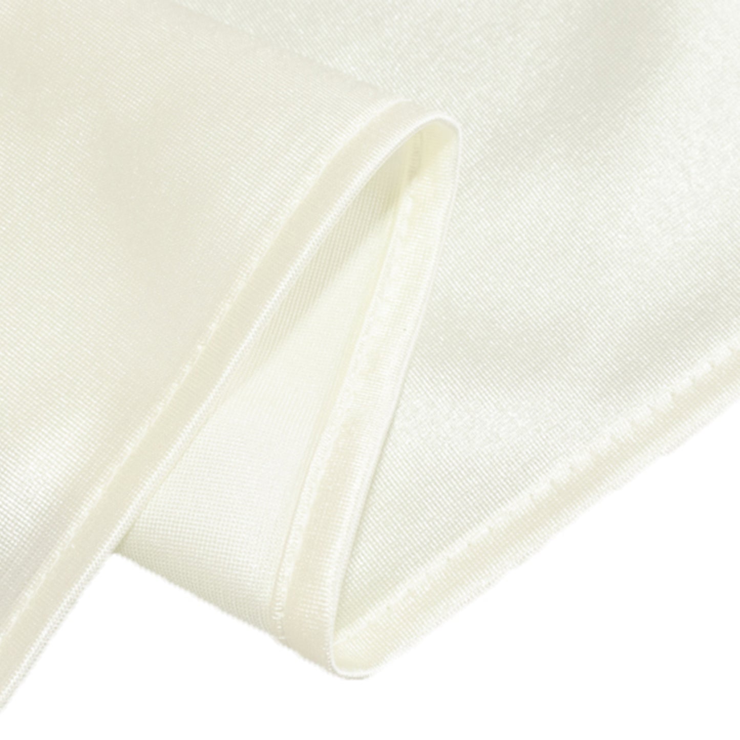 90"x132" Shimmer Pearl White Scuba Rectangle Tablecloth, Wrinkle Free Seamless Polyester Table Cover for 6 Foot Tables With Floor-Length Drop