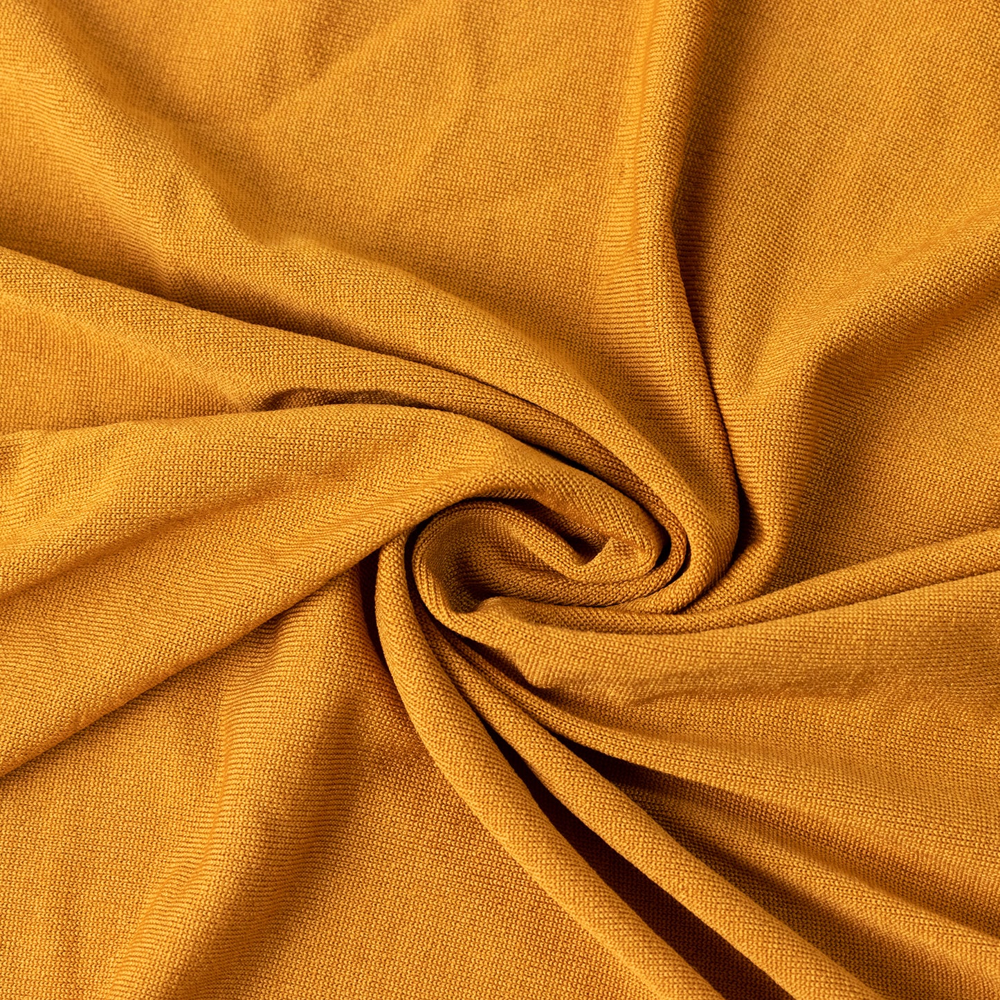 Gold stretch spandex fitted tablecloth for 5-foot tables.