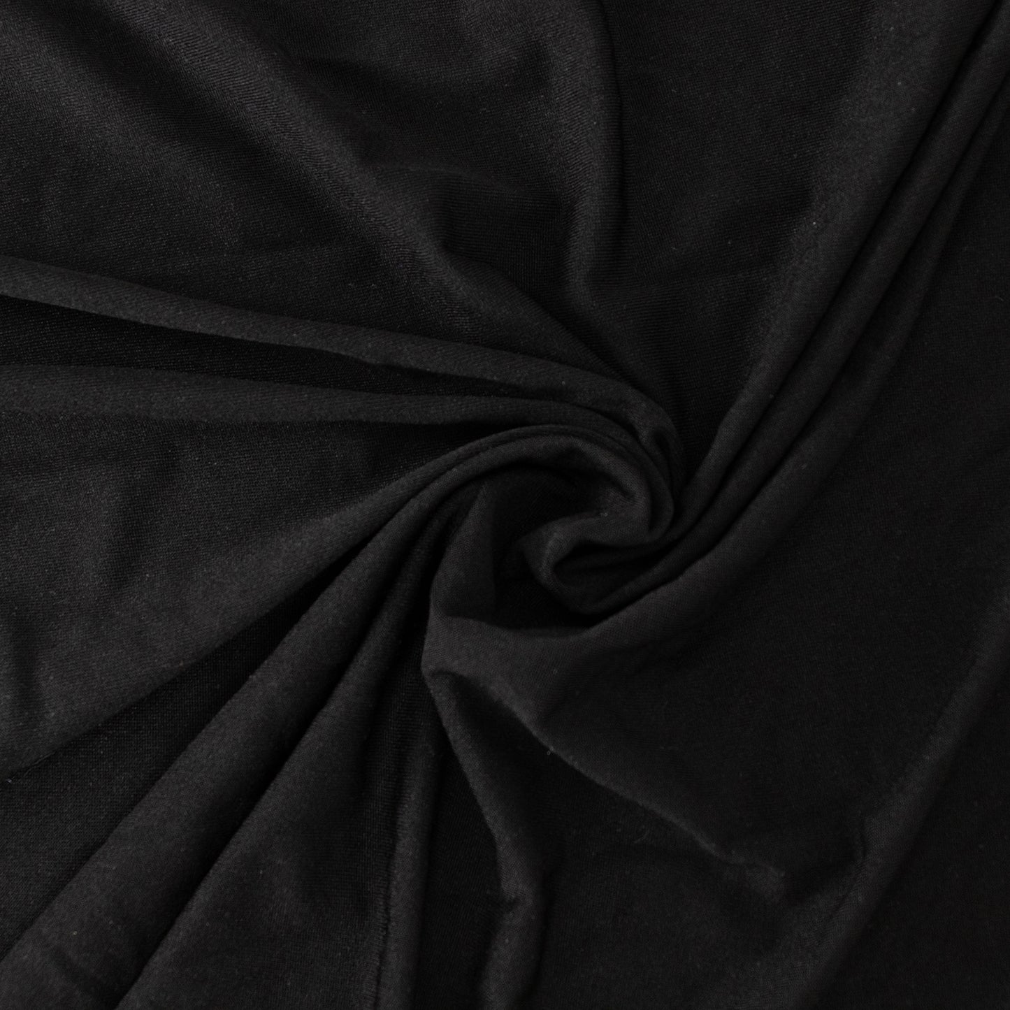 Black wavy spandex fitted tablecloth for 72-inch tables with ruffles.