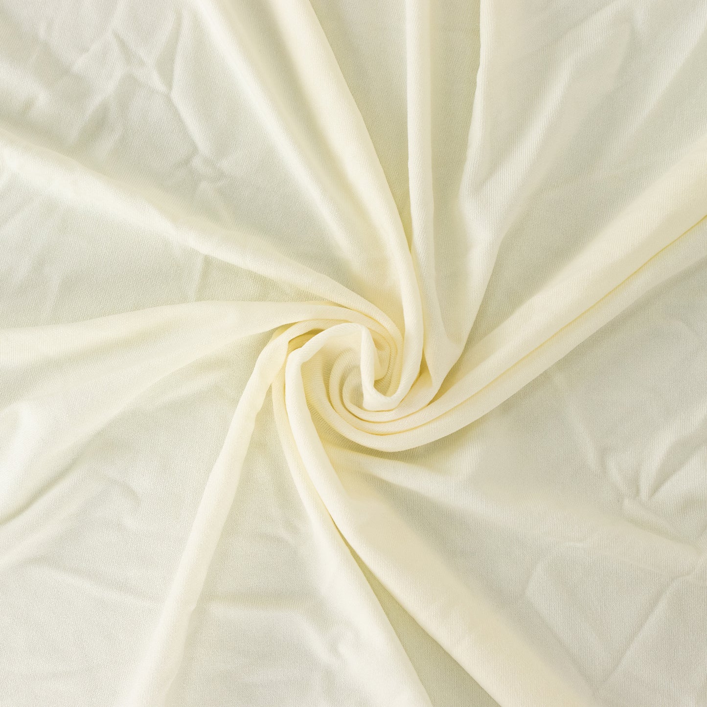 Ivory wavy spandex fitted tablecloth for 72-inch tables.