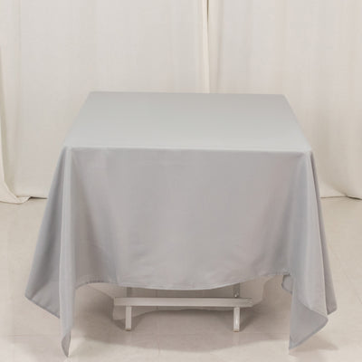 Premium Silver Polyester Square Tablecloth Premium Silver Polyester Square Tablecloth