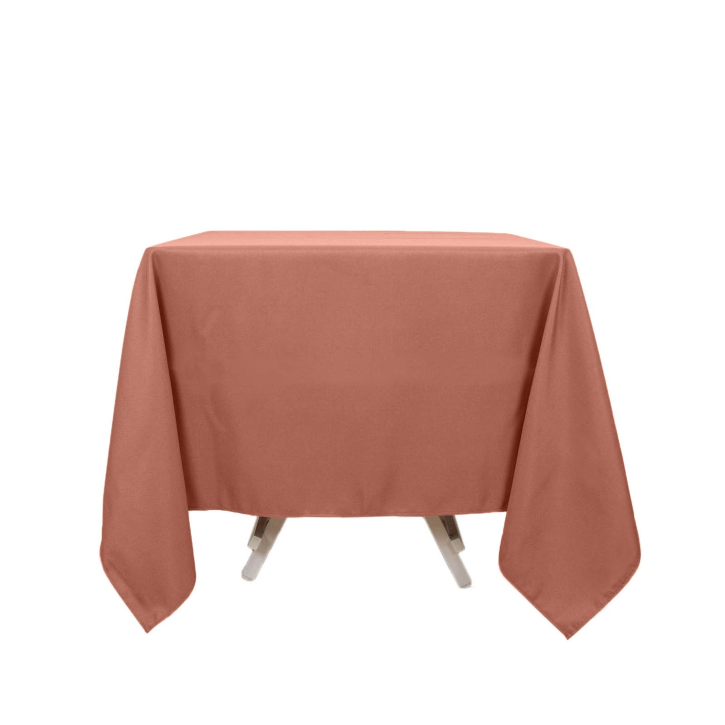 70"x70" Terracotta (Rust) Premium Seamless Polyester Square Tablecloth - 220GSM