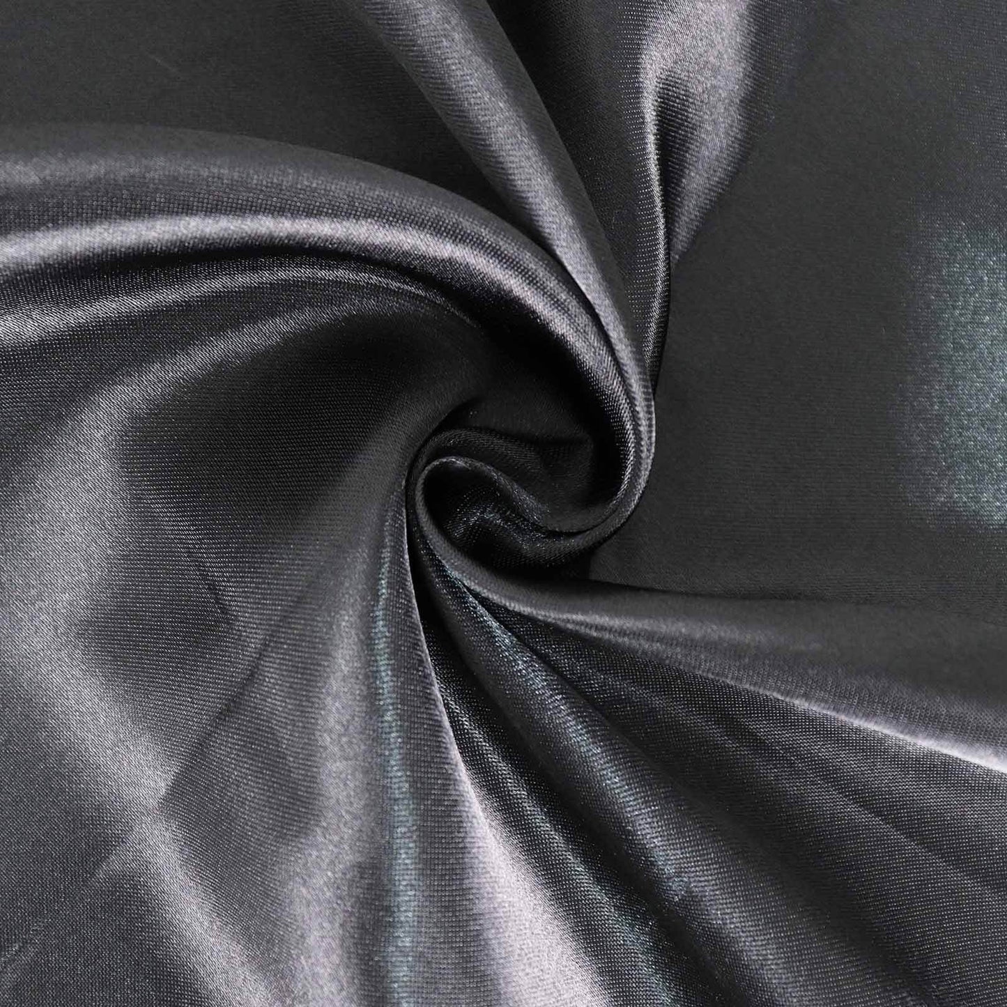 Black satin round tablecloth in a seamless design.