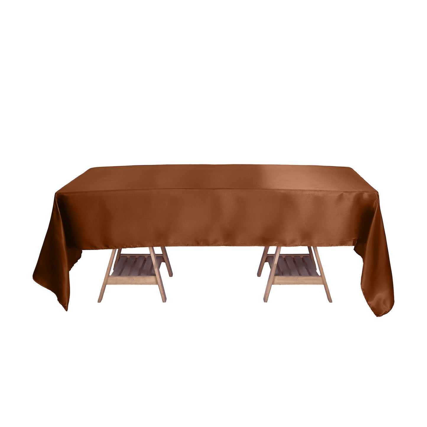 60"x126" Cinnamon Brown Smooth Seamless Satin Rectangular Tablecloth