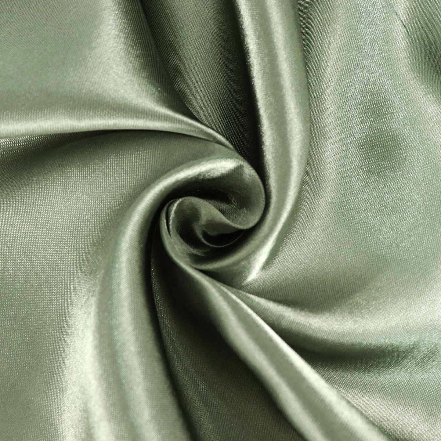 Dusty sage green satin tablecloth fabric close-up. #whtbkgd
