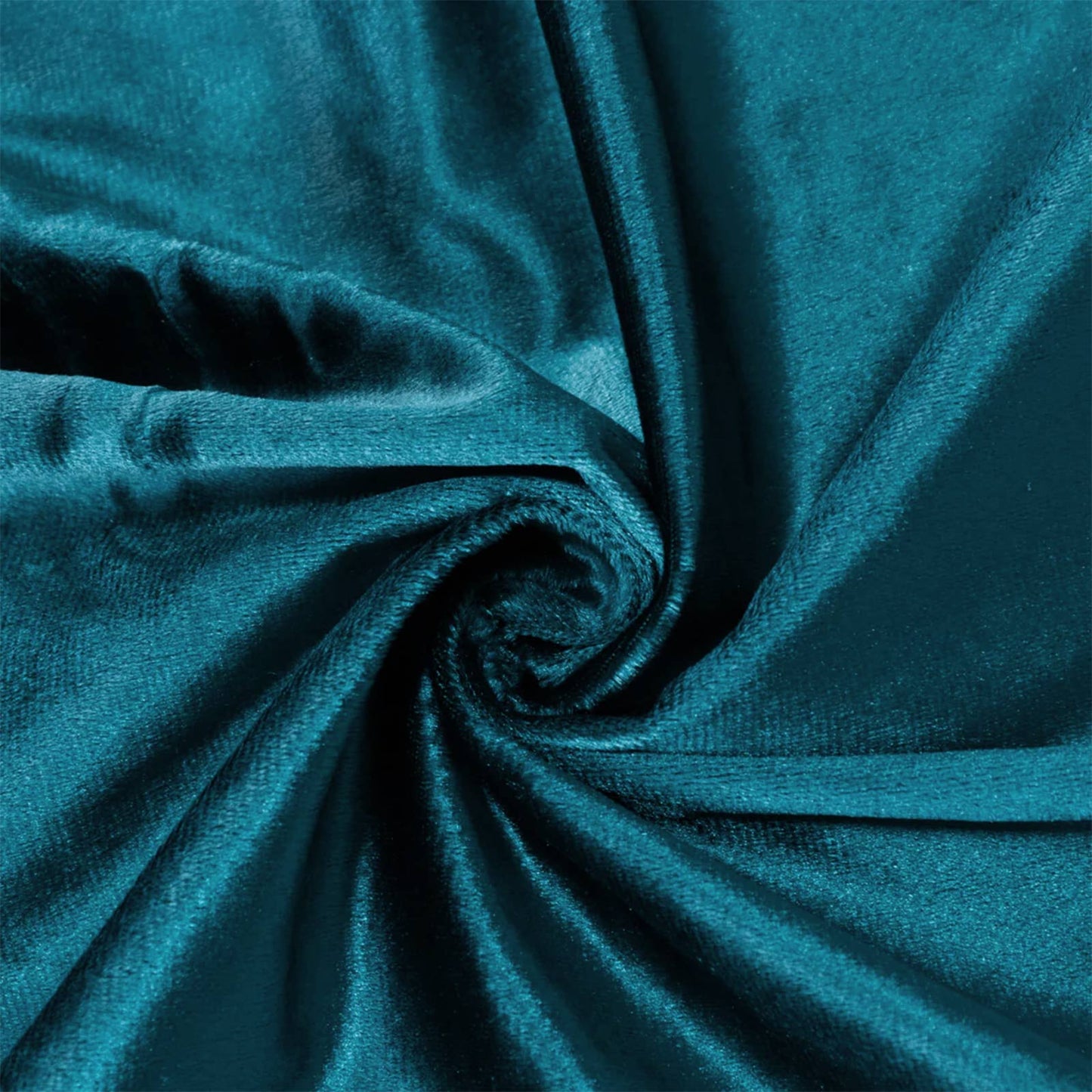 Premium Velvet Round Tablecloth in Peacock Teal, soft and seamless design.