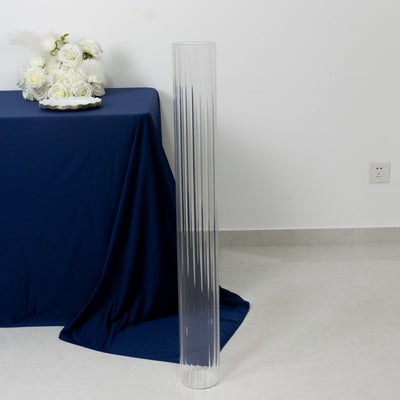 Stunning 40" Tall Ribbed Cylinder Floor Vases Stunning 40" Tall Ribbed Cylinder Floor Vases
