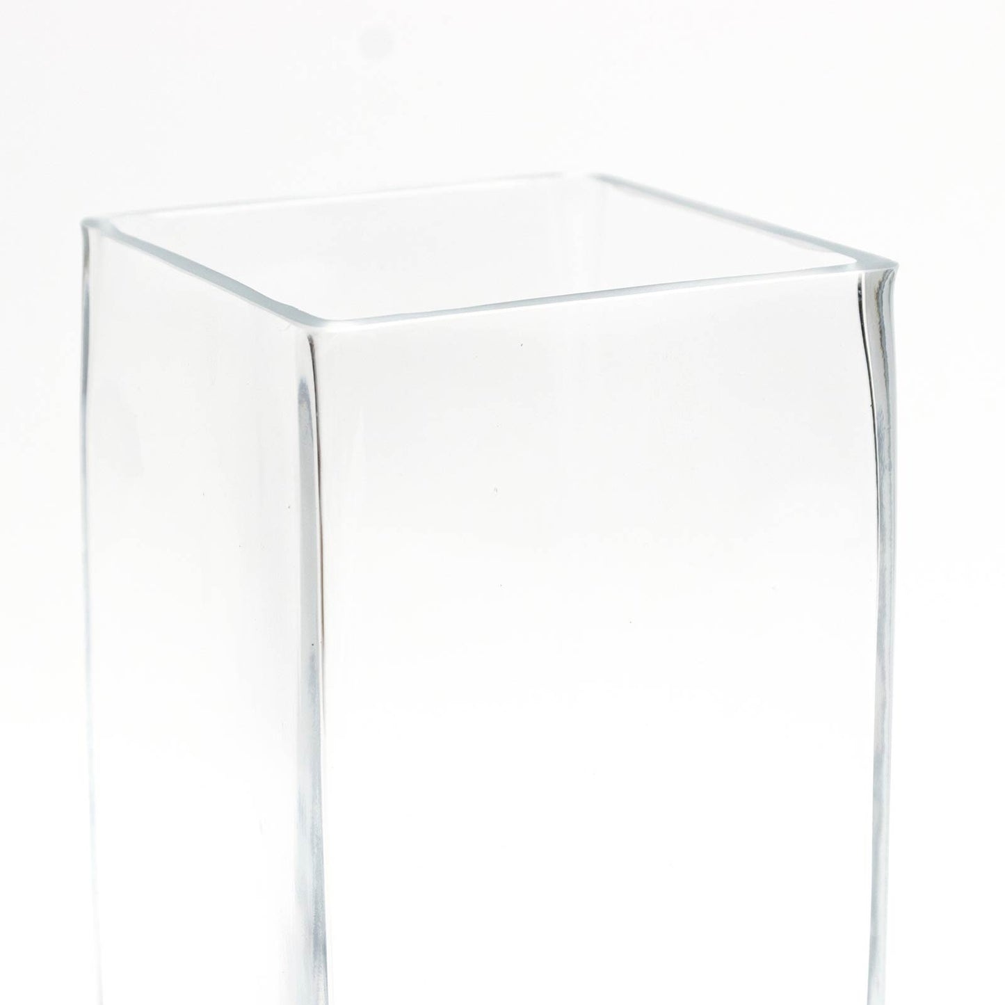 6 Pack Clear Glass Vases 12"x4" - Heavy Duty Square Flower Vase for Wedding Centerpieces & Floral Ar